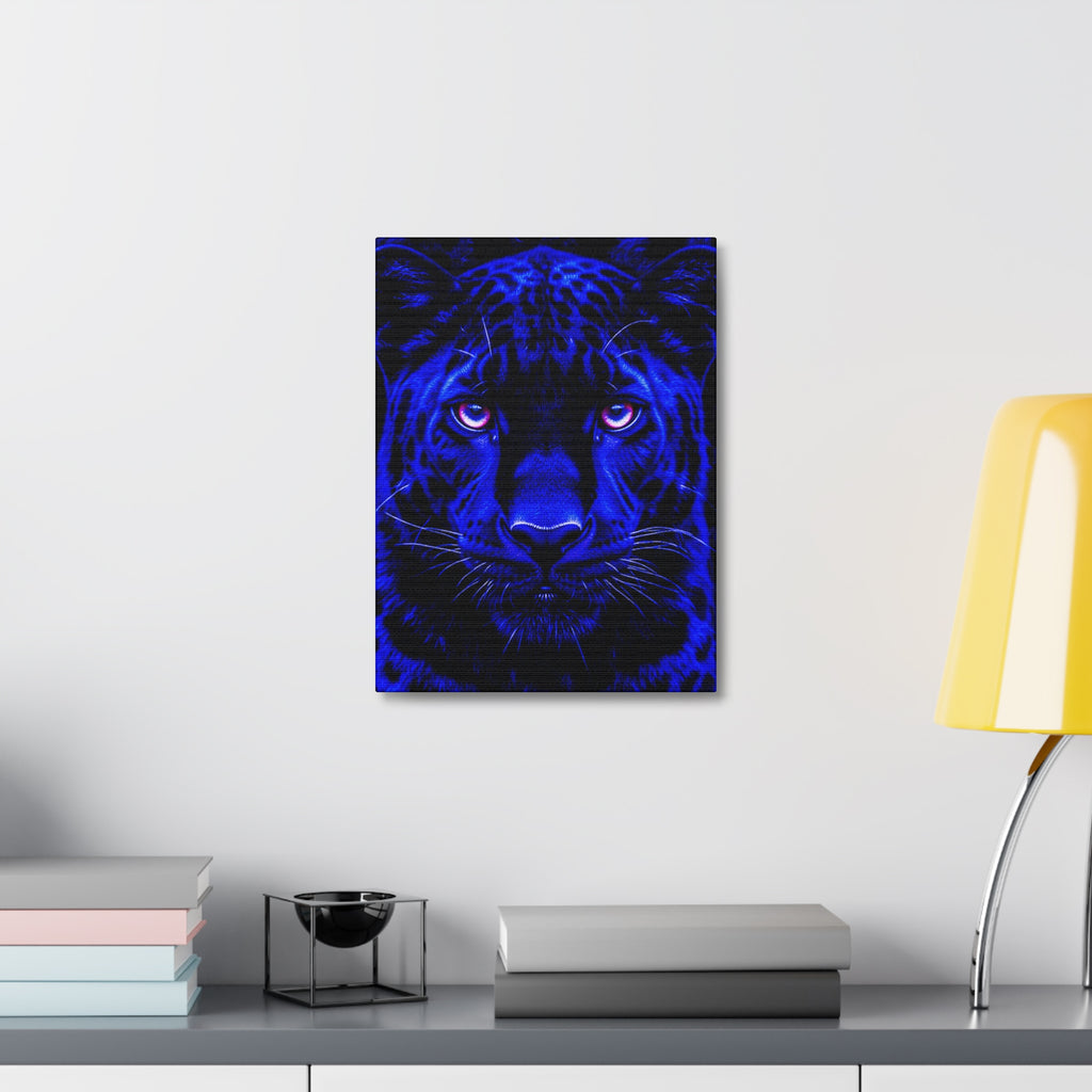 Blue Panther Stretched Canvas Wall Art