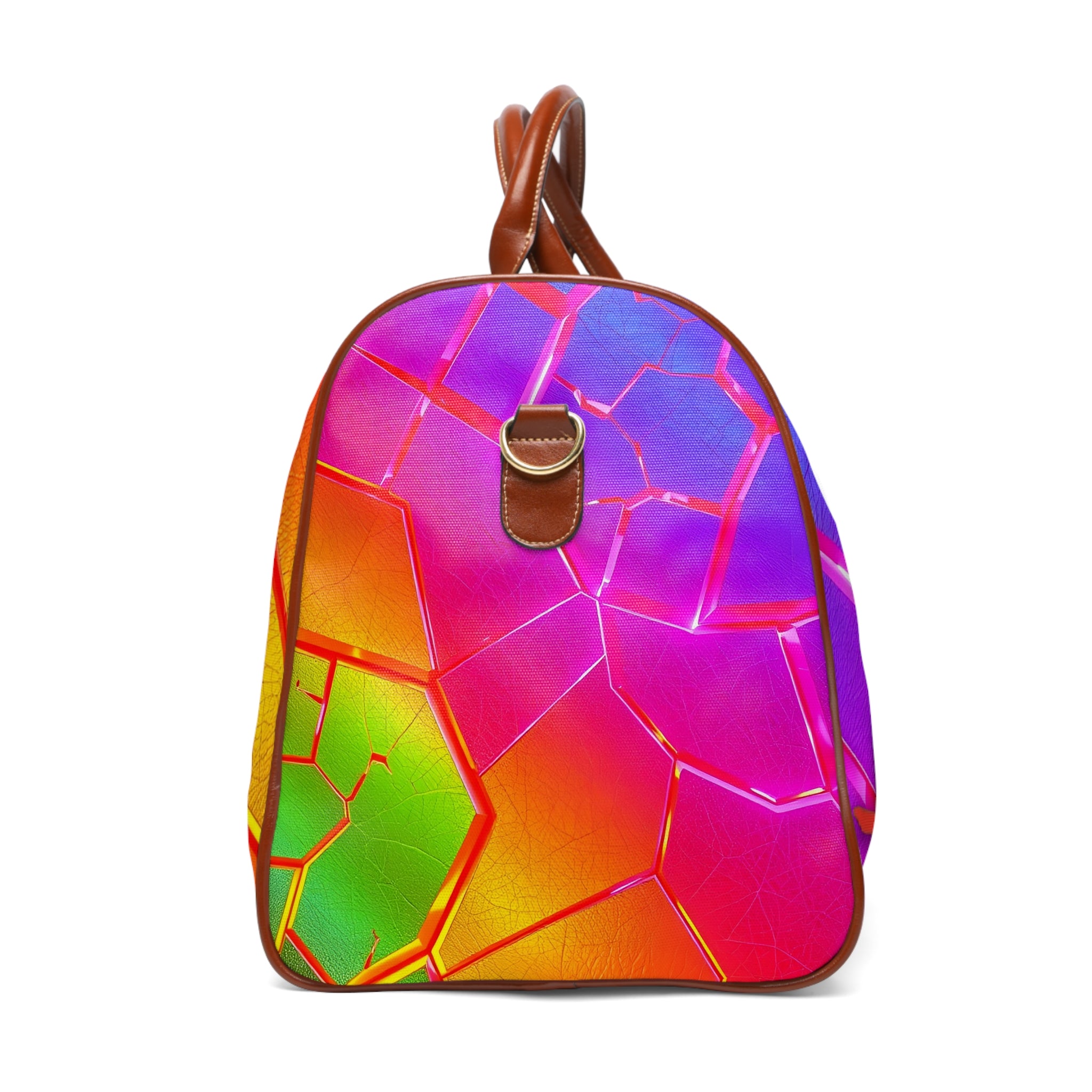 Exquisite 24 Vibrant Mosaic Waterproof Travel Bag — Colorful Geometric Duffle