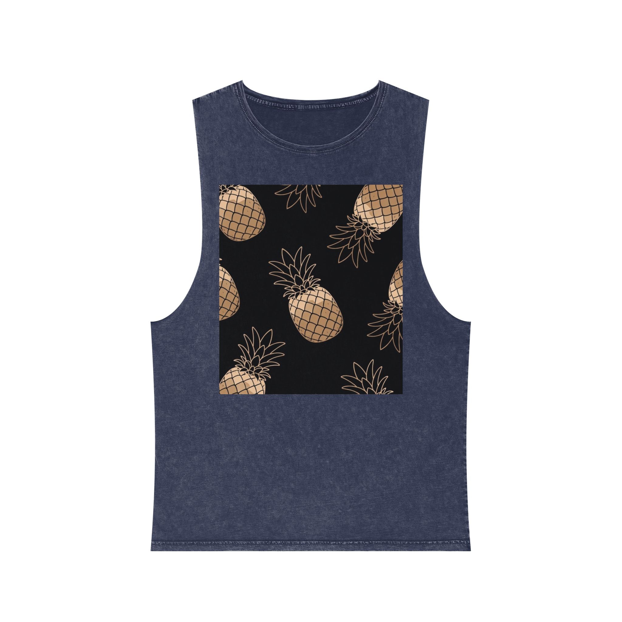 Pineapple Print Stonewash Tank Top