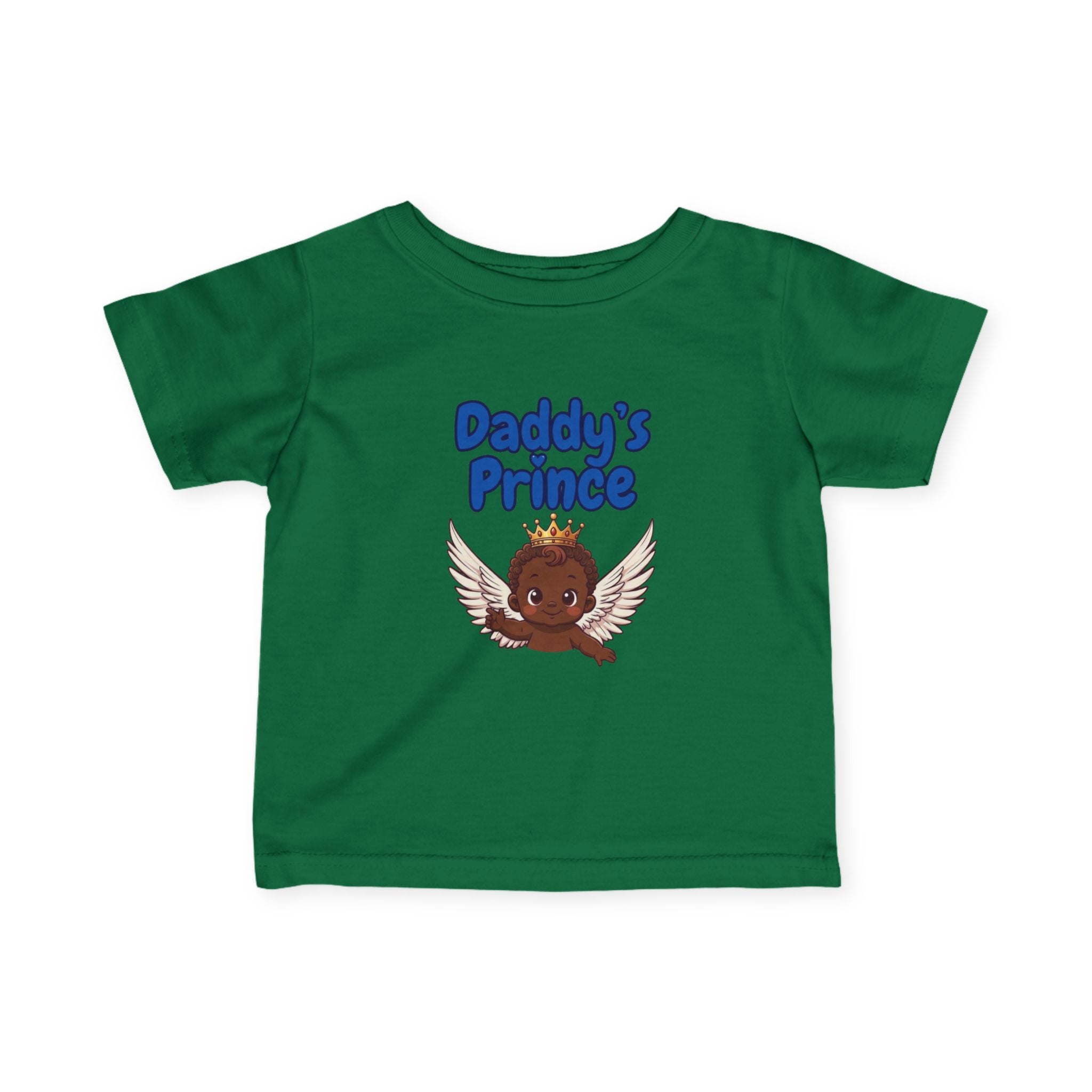 Infant Tee — "Daddy's Prince" Baby T‑Shirt with Crowned Angel Design