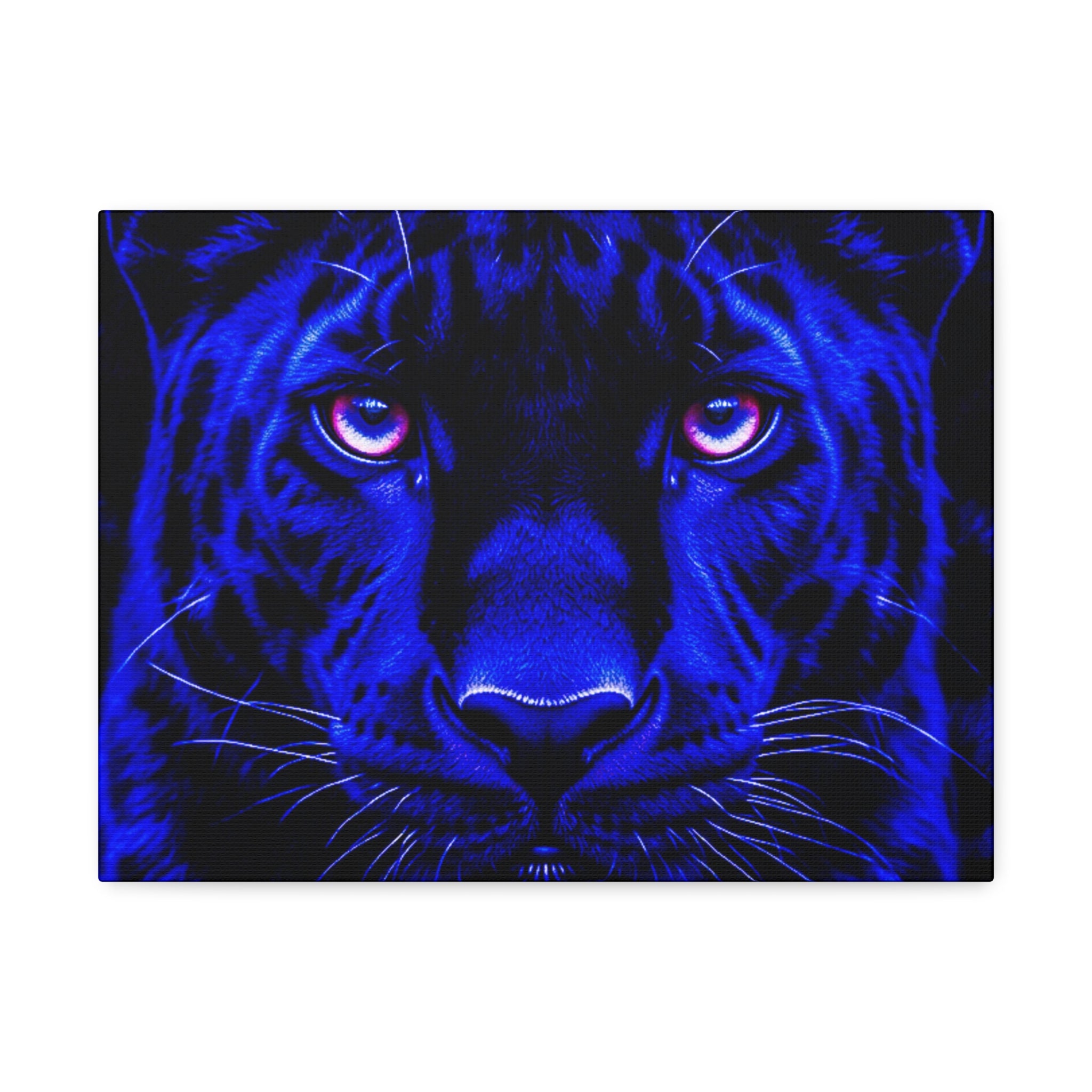 Blue Panther Stretched Canvas Wall Art
