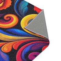 Vibrant Floral Swirl Area Rug — Colorful Rose Accent Rug