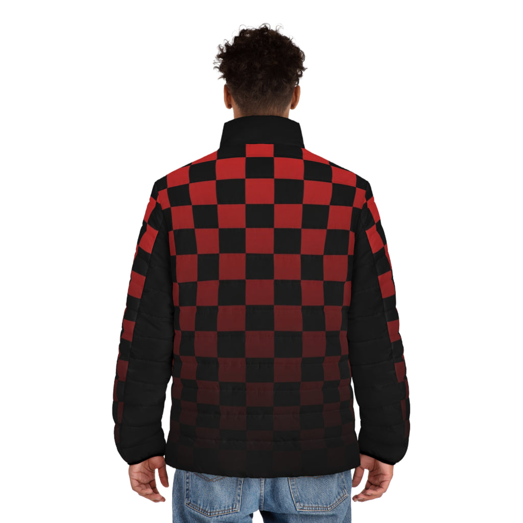 Red & Black Checker Puffer Jacket