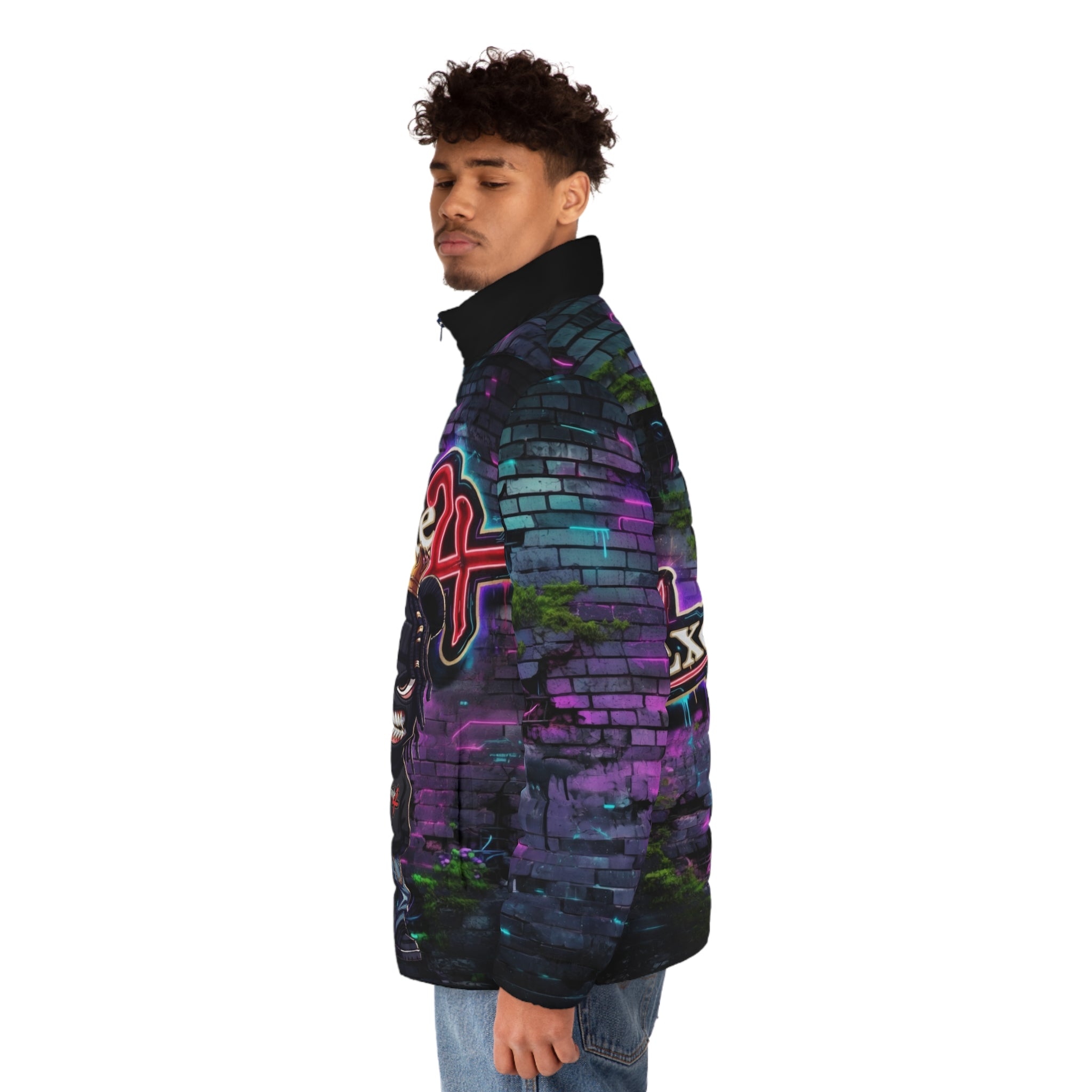 Exquisite 24 Graffiti Puffer Jacket