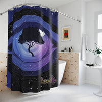 Mystic Night Tree Shower Curtain — Celestial Galaxy Bathroom Decor