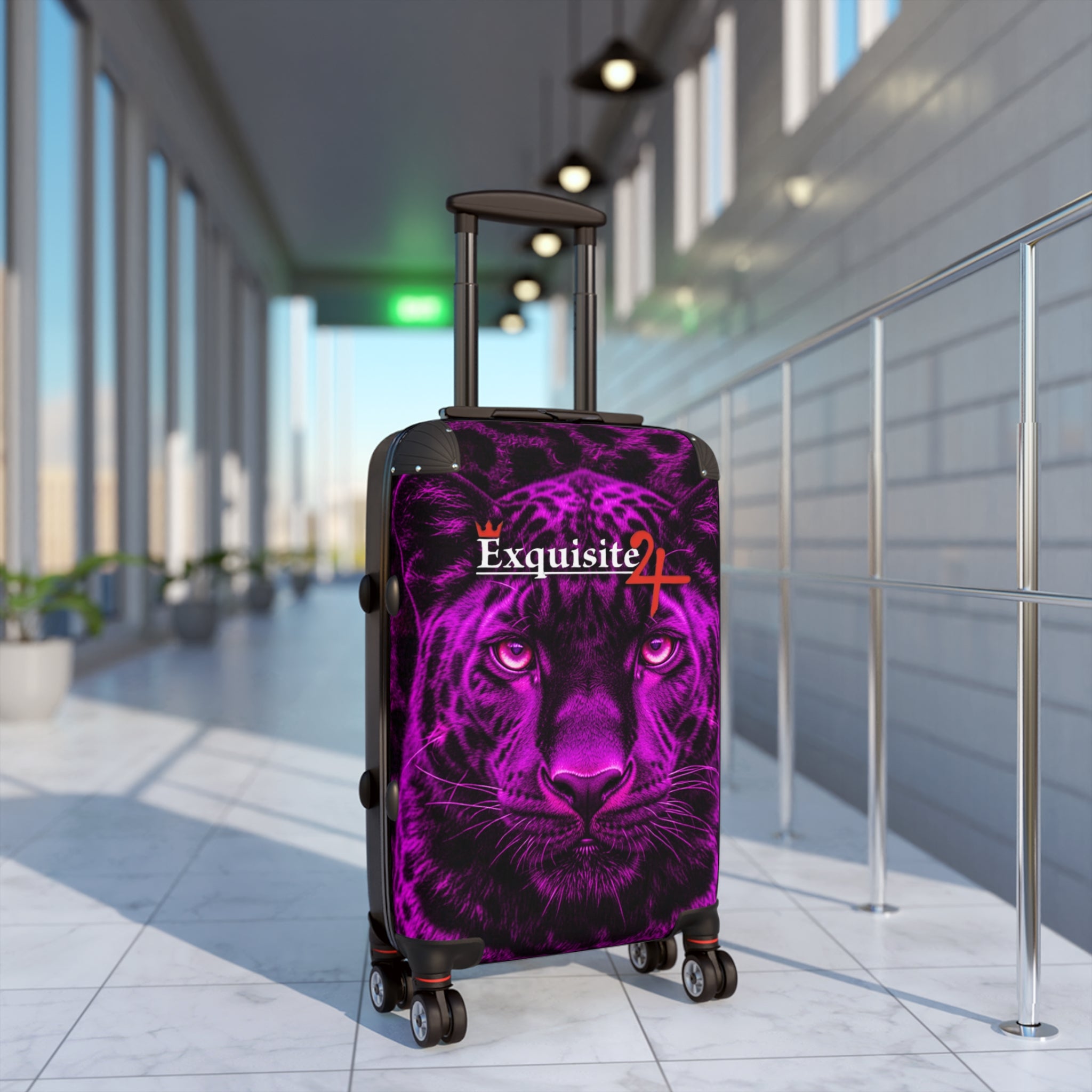 Purple Leopard Carry-On Suitcase — 'Exquisite 24' Graphic Luggage