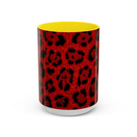 Red Leopard Print Accent Coffee Mug (11/15oz)