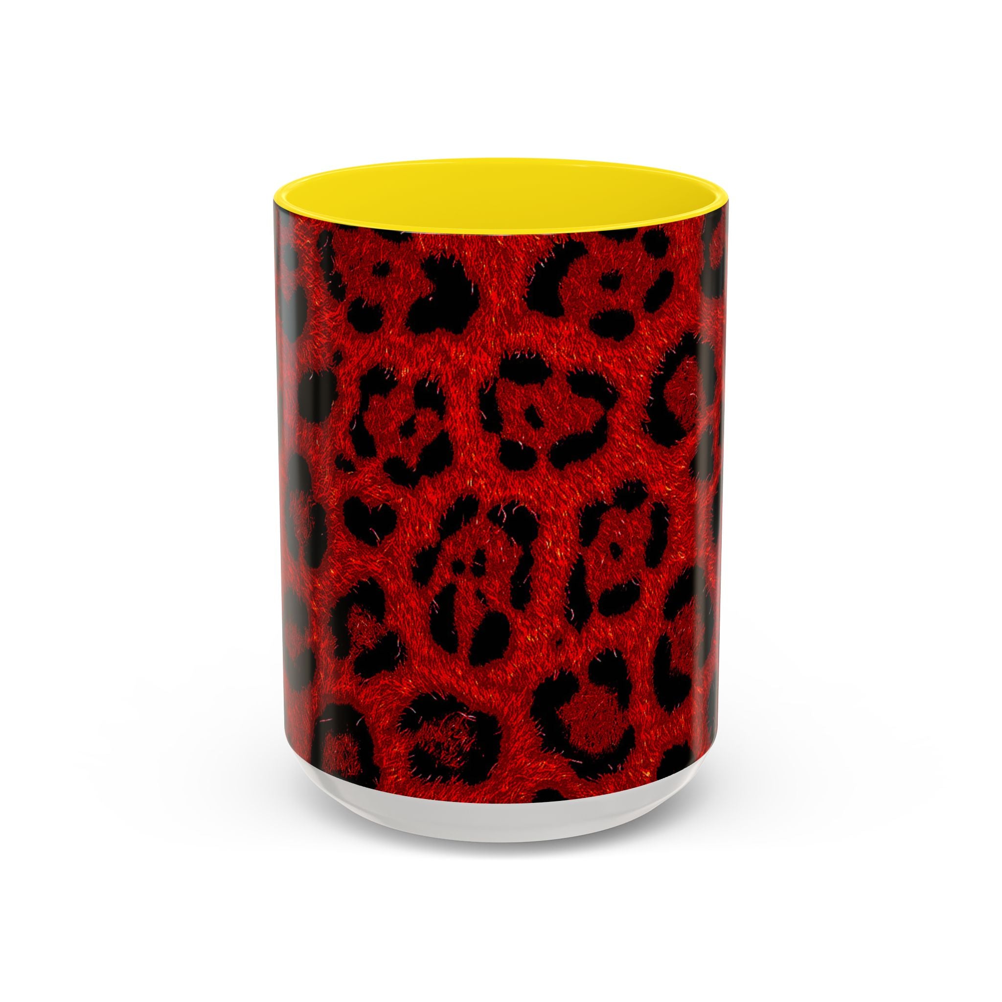 Red Leopard Print Accent Coffee Mug (11/15oz)