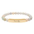 Exquisite 24 Engraved Natural Stone Bead Bar Bracelet