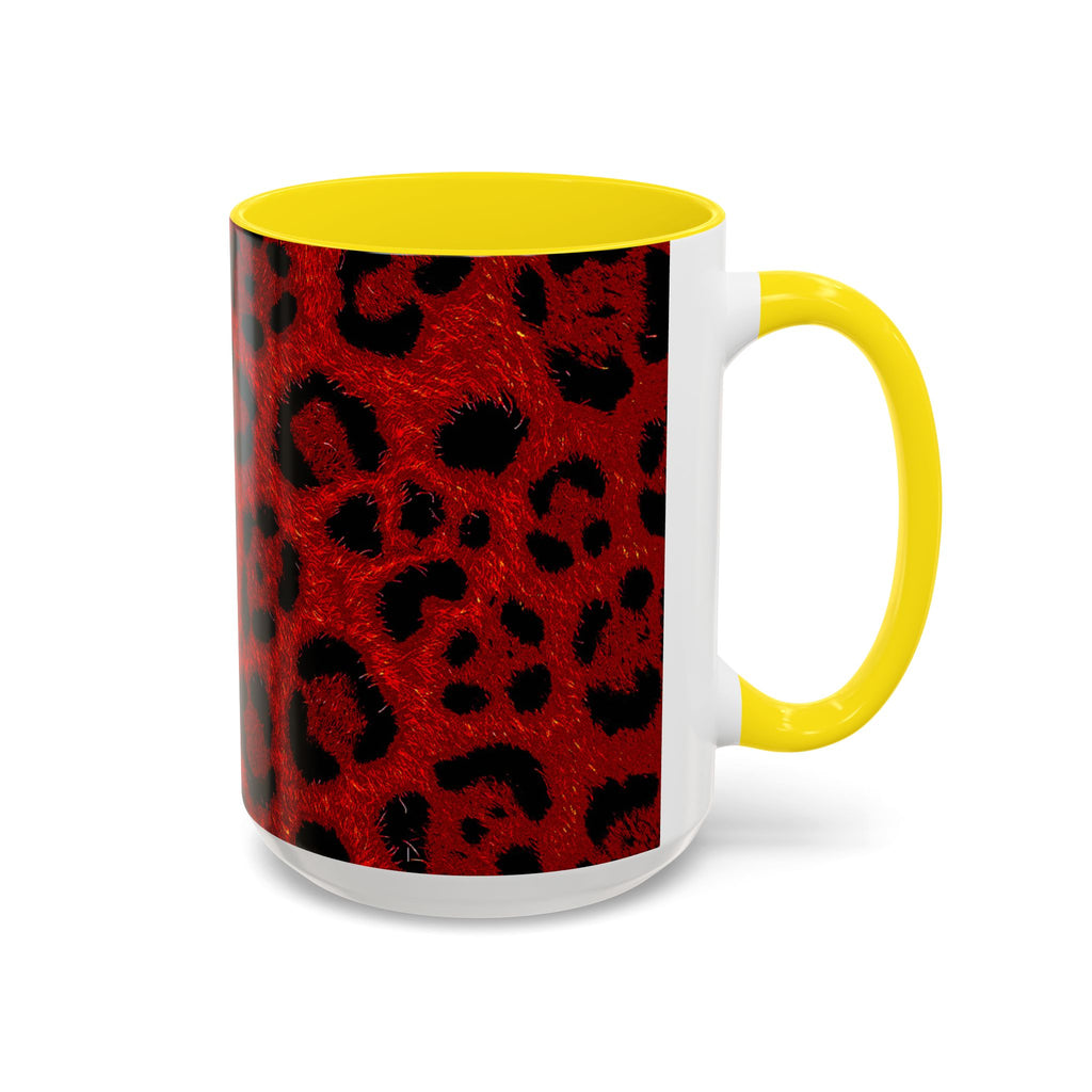 Red Leopard Print Accent Coffee Mug (11/15oz)