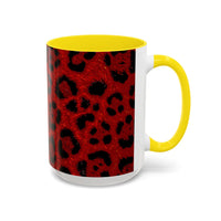 Red Leopard Print Accent Coffee Mug (11/15oz)