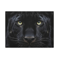 Black Panther Wall Canvas — Intense Close-Up Stretched Canvas Art