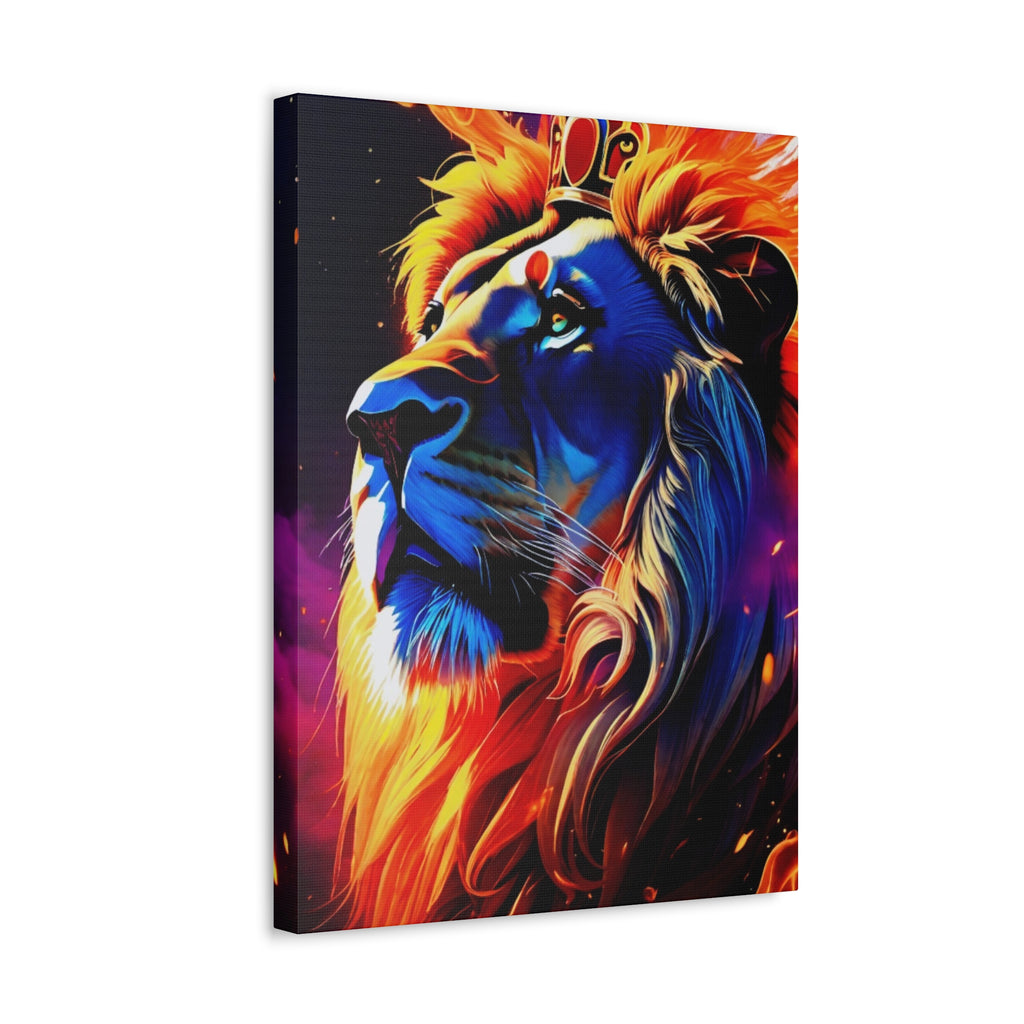 Celestial Majesty Canvas Wall Art — Royal Lion Stretched Canvas