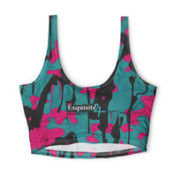Pink Teal Camo 'Exquisite 24' Sports Bra