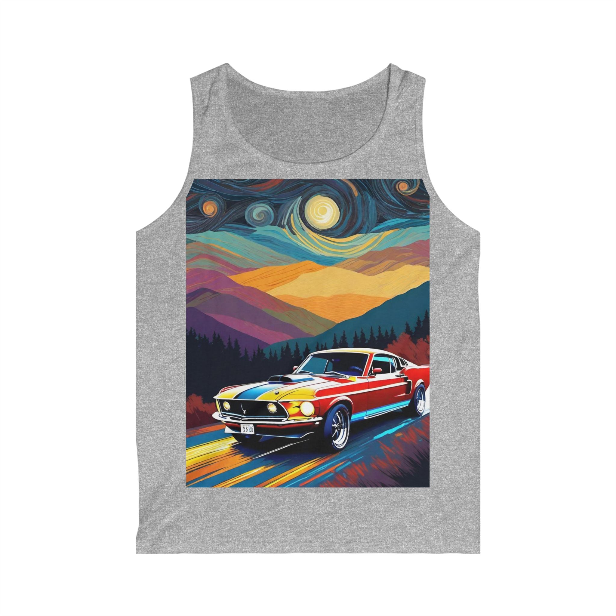 Vintage Muscle Car Tank Top — Retro Sunset Drive Graphic
