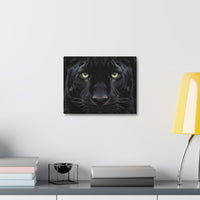 Black Panther Wall Canvas — Intense Close-Up Stretched Canvas Art