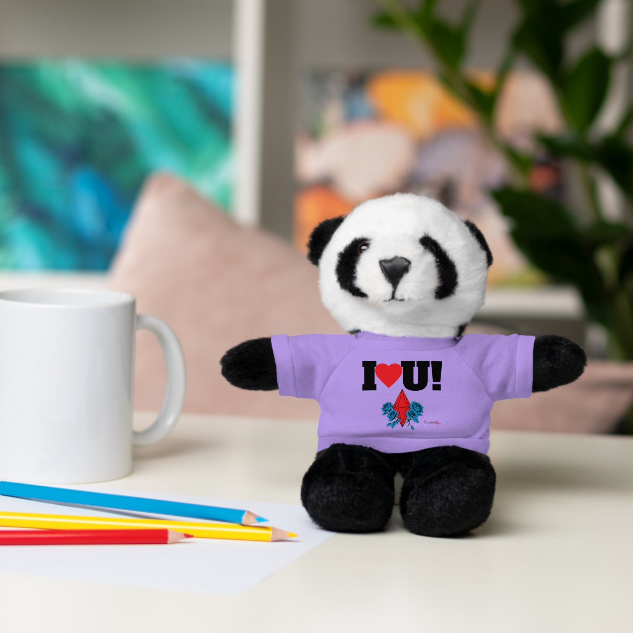 Plush Bear with Branded Tee – Red Diamond and Blue Roses Teddy