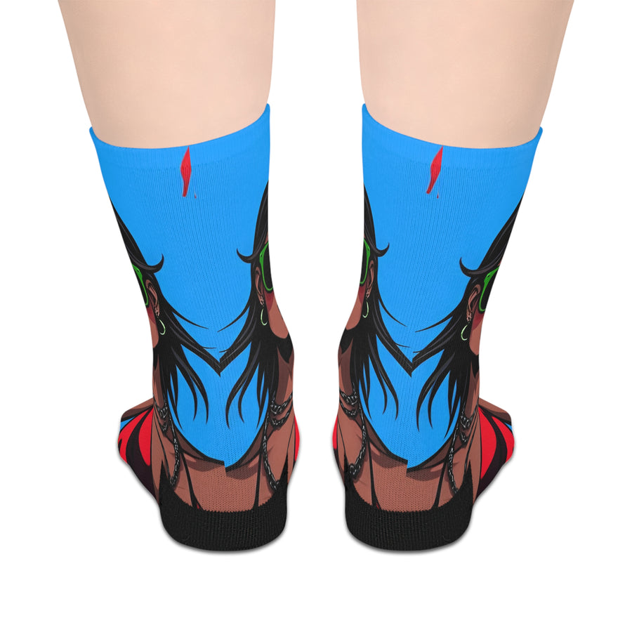 Sunglasses Diva Pop Art Mid-Calf Socks