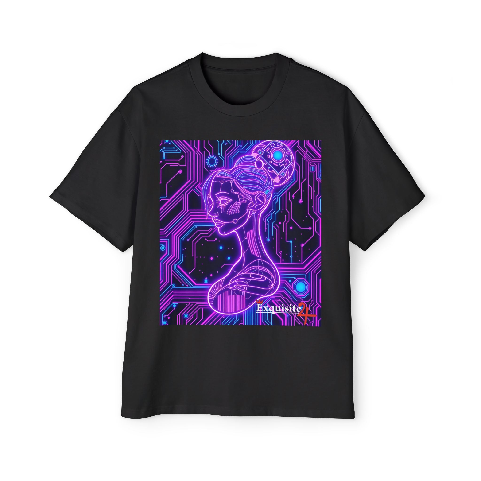 Cyberpunk Goddess Graphic Tee Oversized Men's T-Shirt
