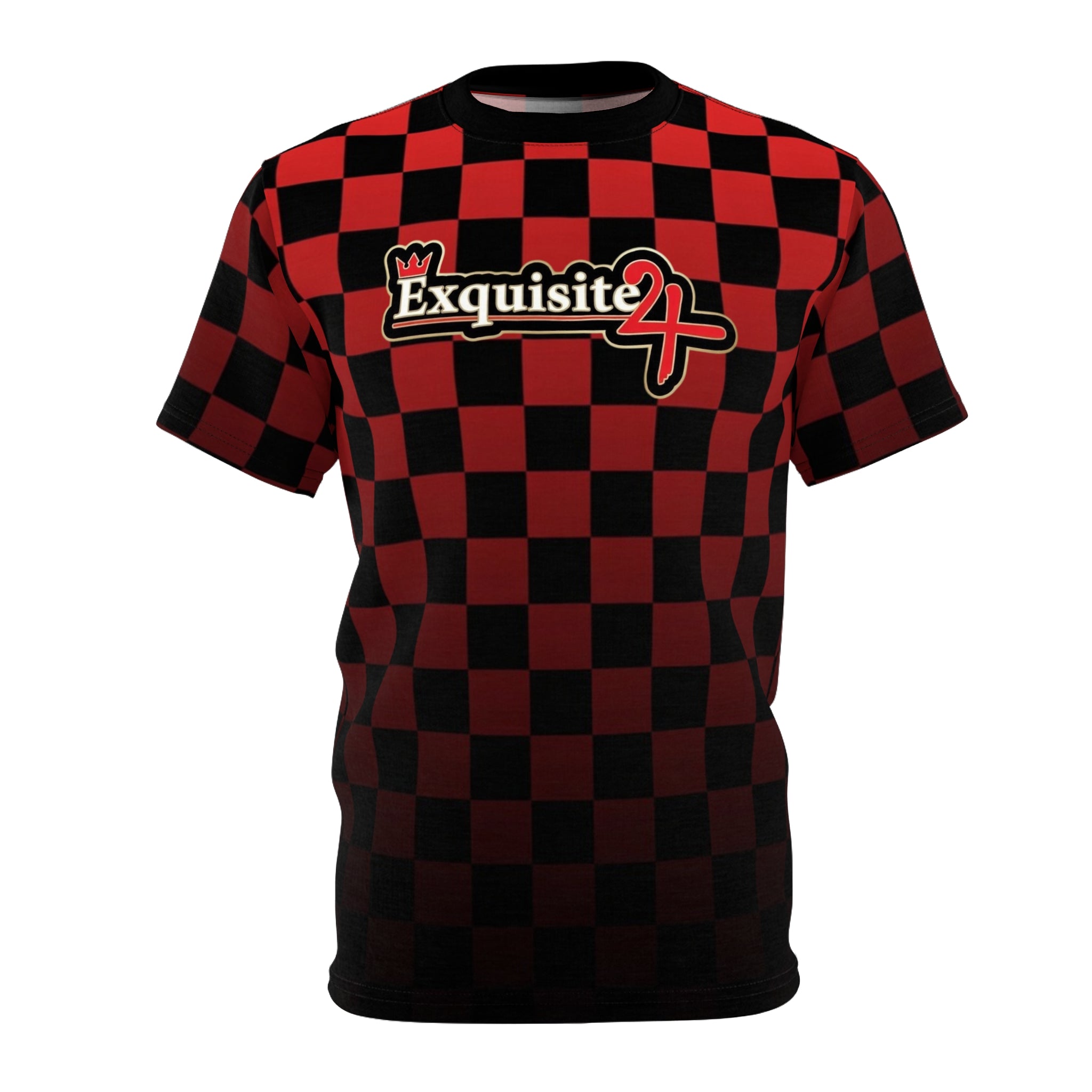 Exquisite 24 Red & Black Checkerboard Tee