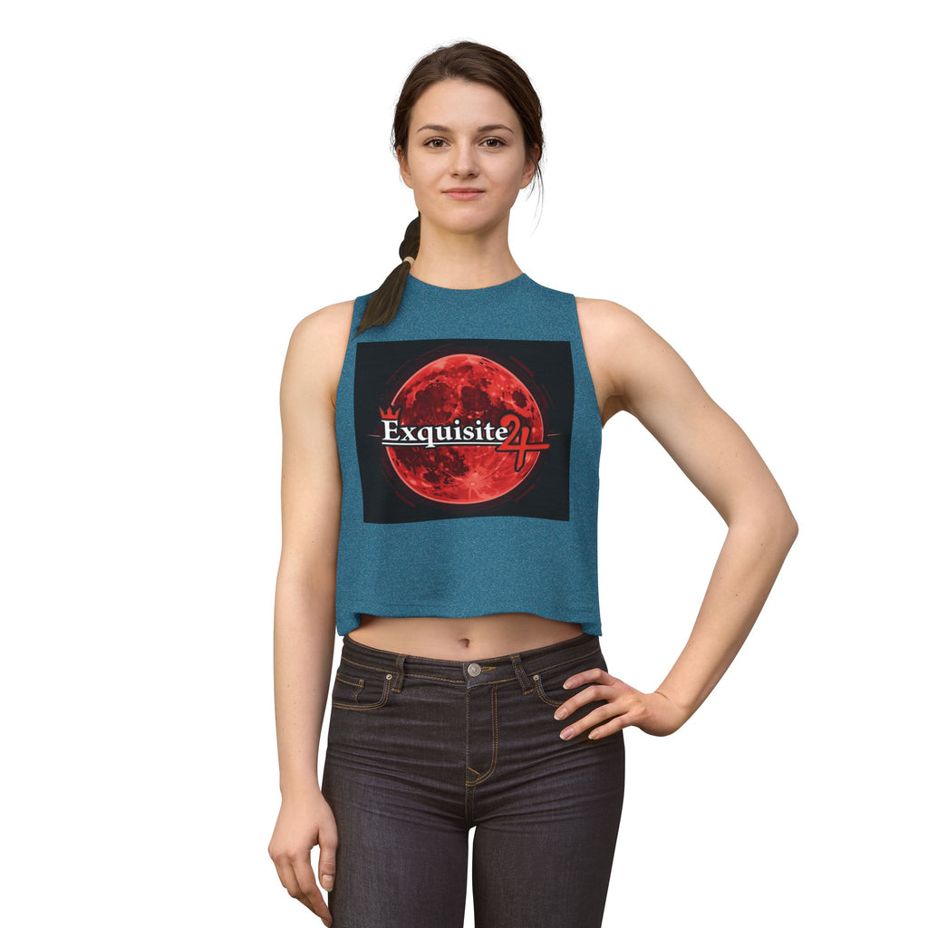 Exquisite Red Moon Crop Top — Women’s Graphic Tank