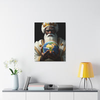 Stretched Canvas - Regal King Holding Earth Wall Art
