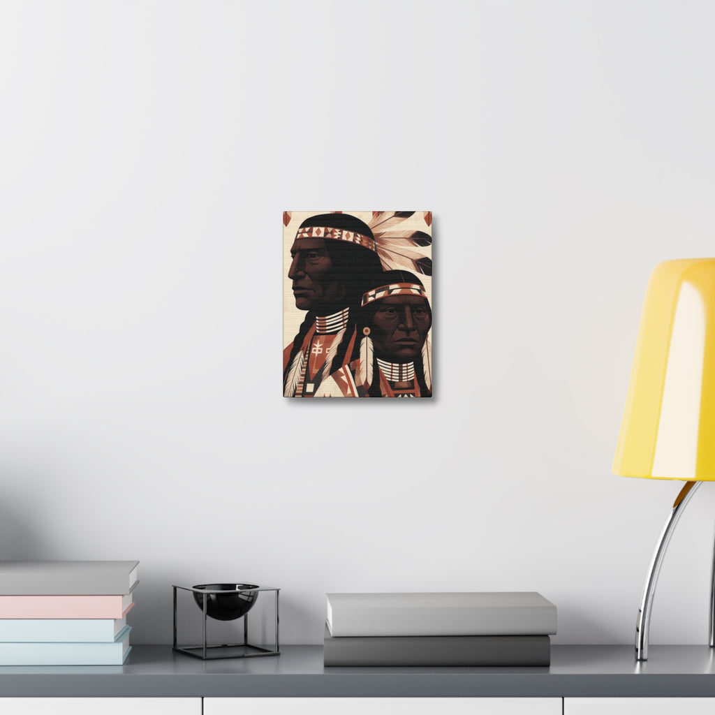 Aboriginal American Chiefs Portrait Stretched Canvas