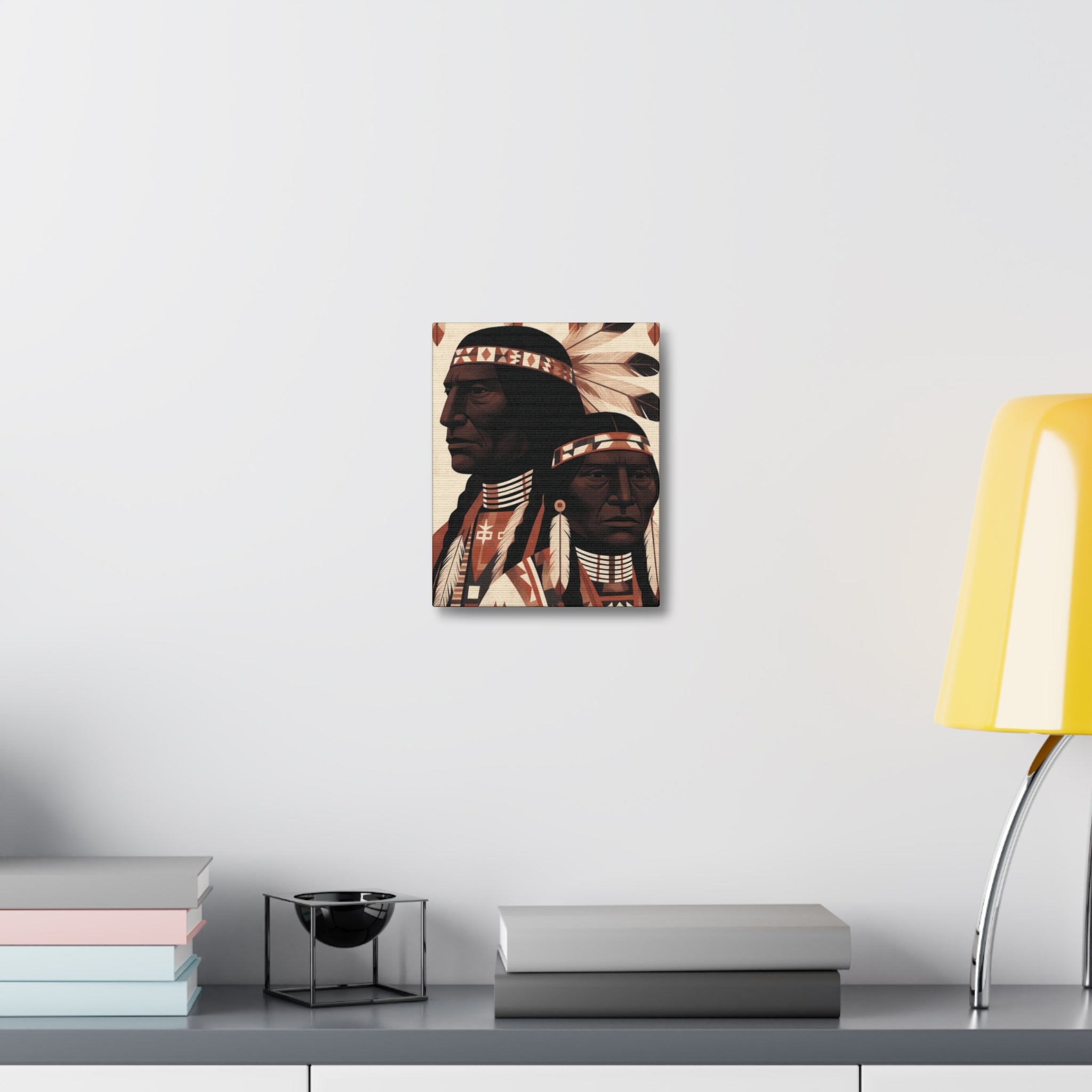 Aboriginal American Chiefs Portrait Stretched Canvas