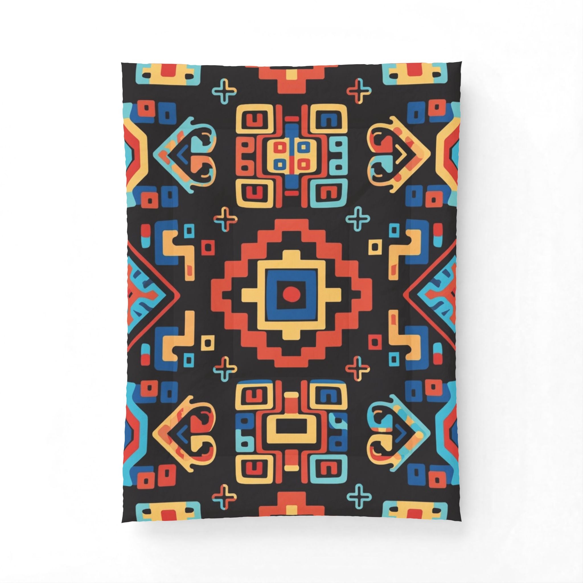 Bohemian Aztec Cotton Comforter – Colorful Geometric Quilt for Bedroom