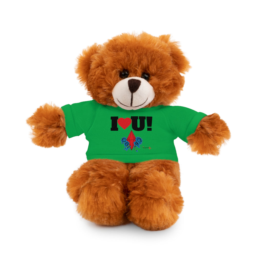 Plush Bear with Branded Tee – Red Diamond and Blue Roses Teddy