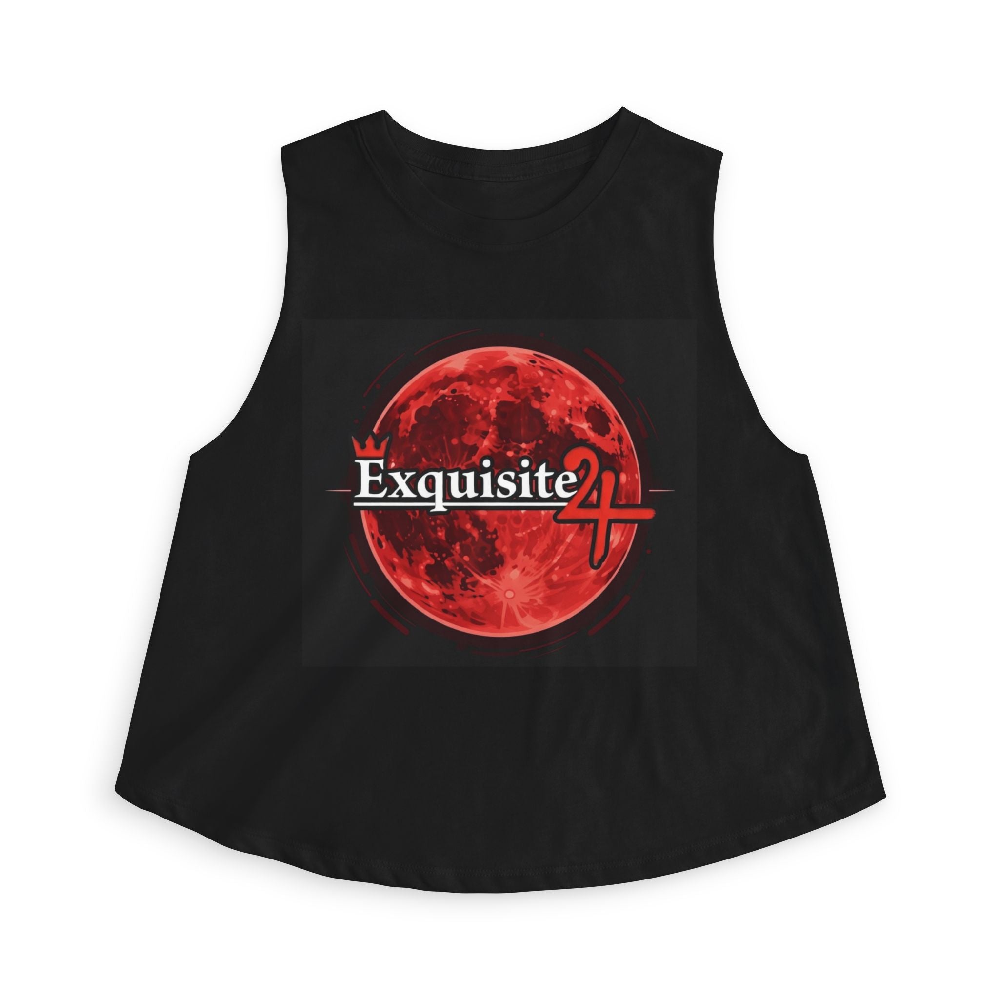 Exquisite Red Moon Crop Top — Women’s Graphic Tank