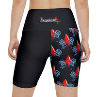 Red Jewel Blue Rose Women's Workout Shorts