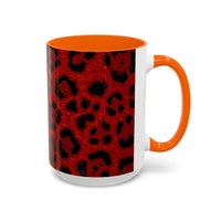 Red Leopard Print Accent Coffee Mug (11/15oz)