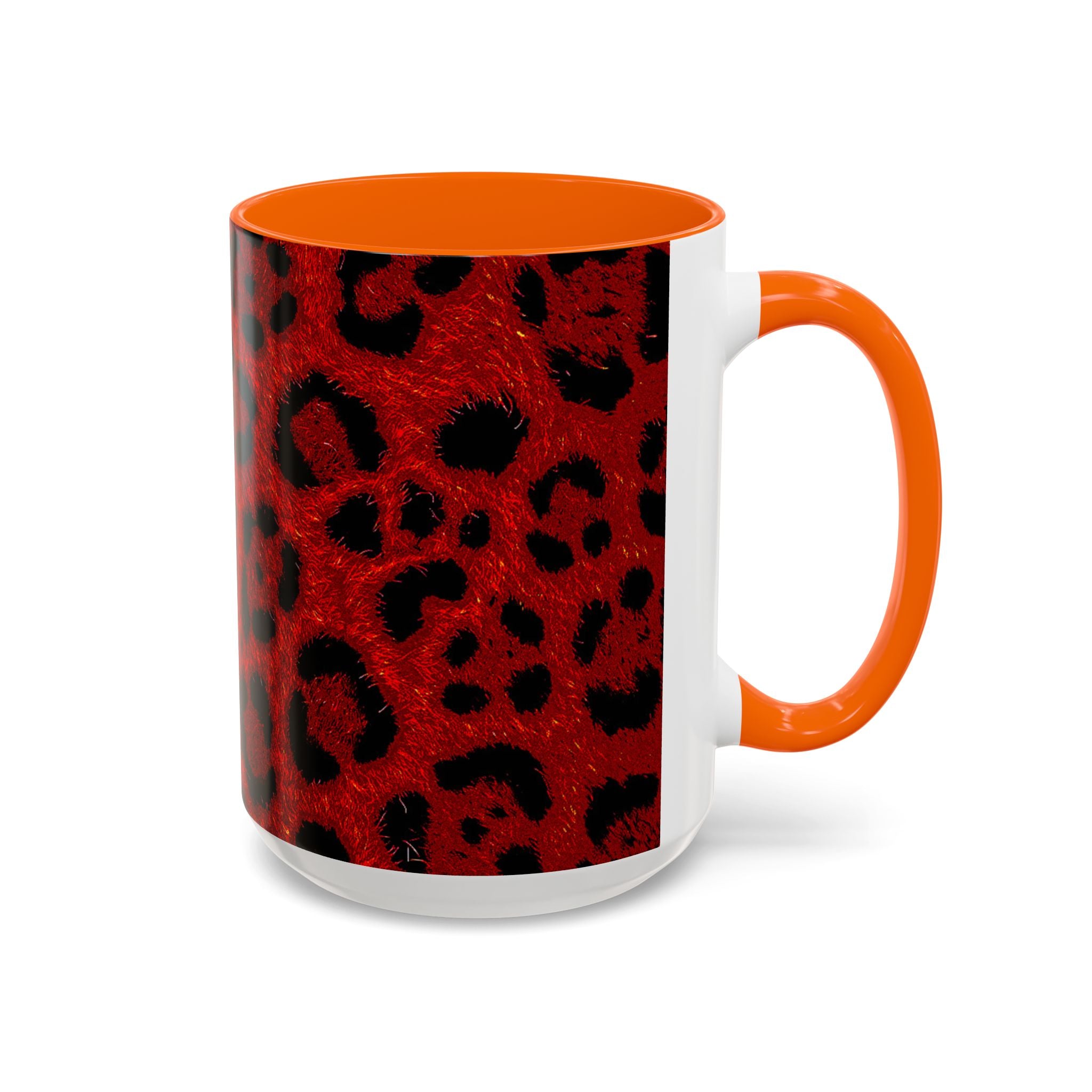 Red Leopard Print Accent Coffee Mug (11/15oz)