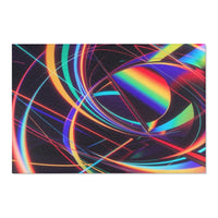 Neon Swirl Area Rug — Retro Rainbow Abstract Accent Rug