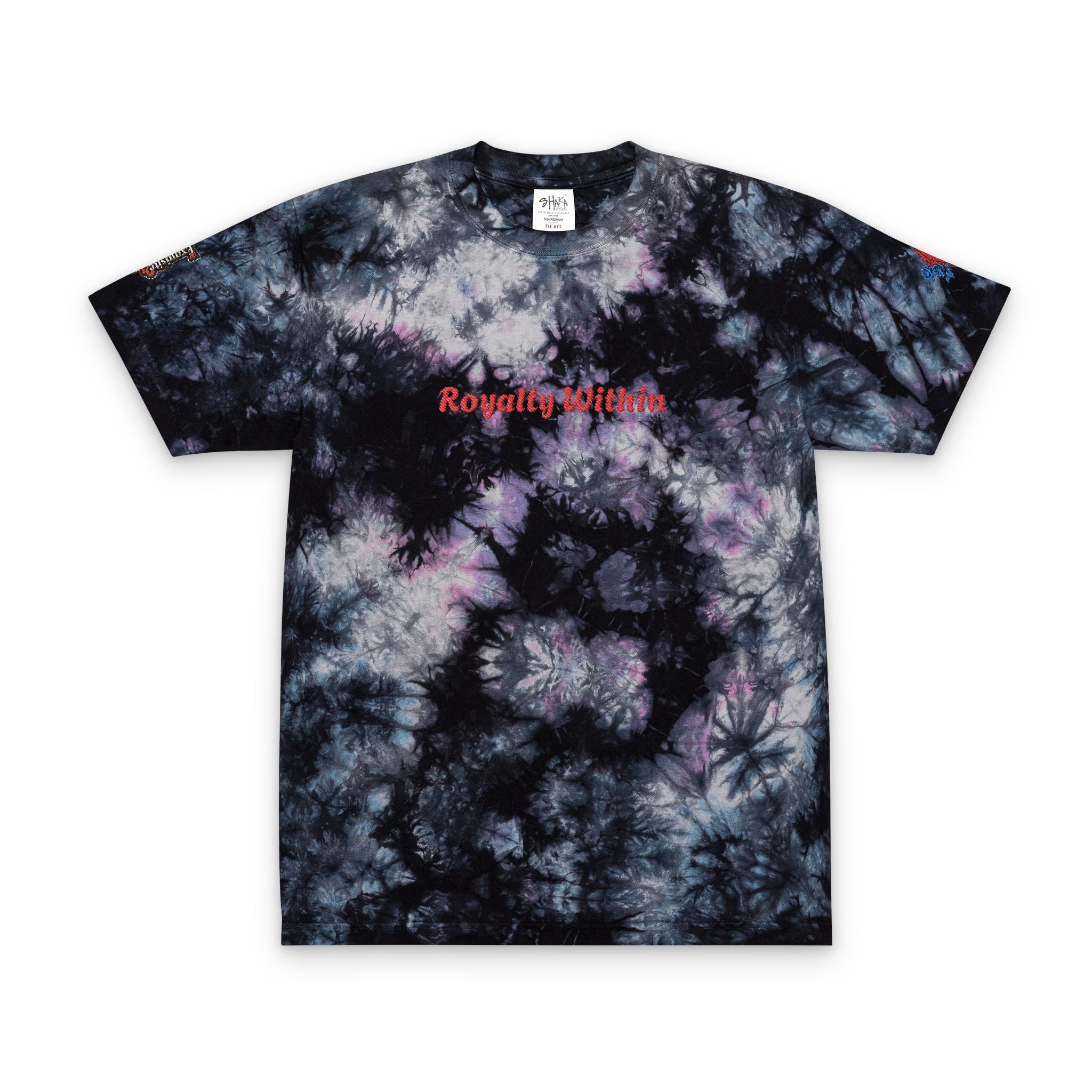Tie-Dye Spiral 'Royal Within' Embroidered T-Shirt