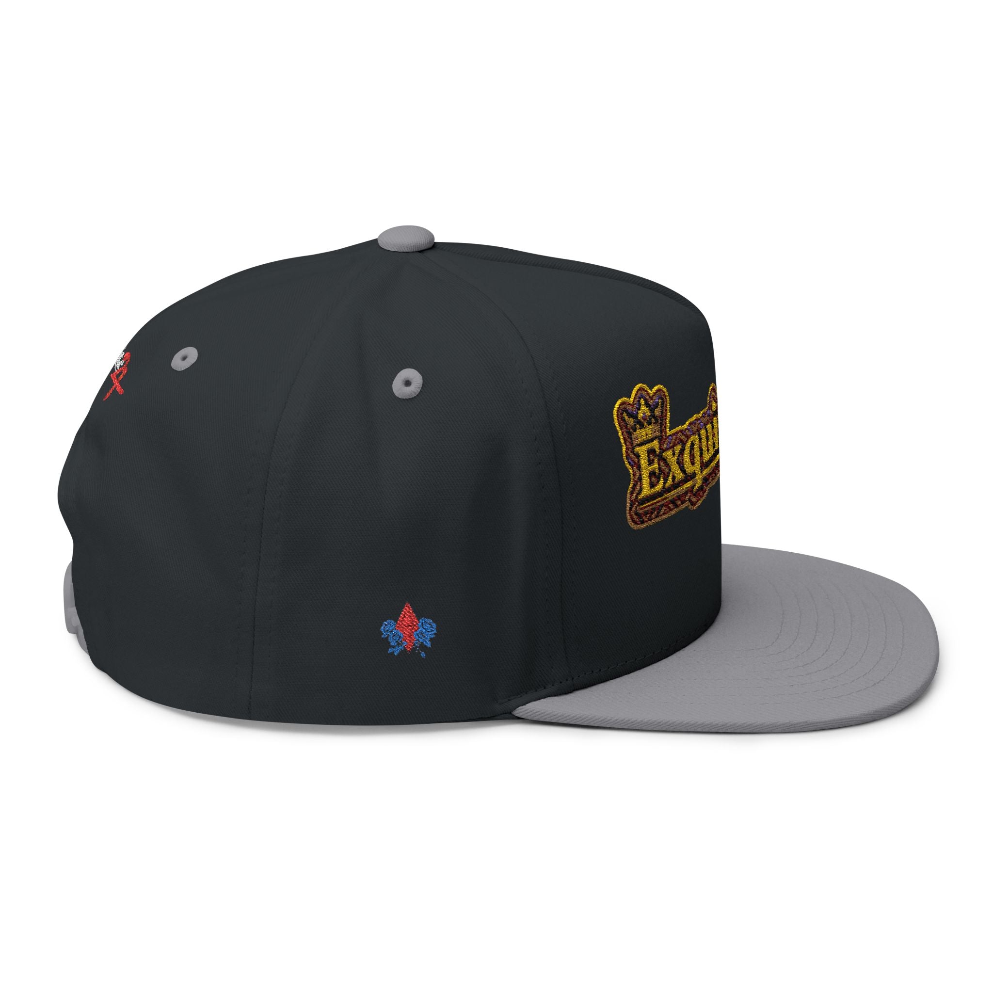Exquisite 24 Embroidered Floral Patch Flat Bill Cap