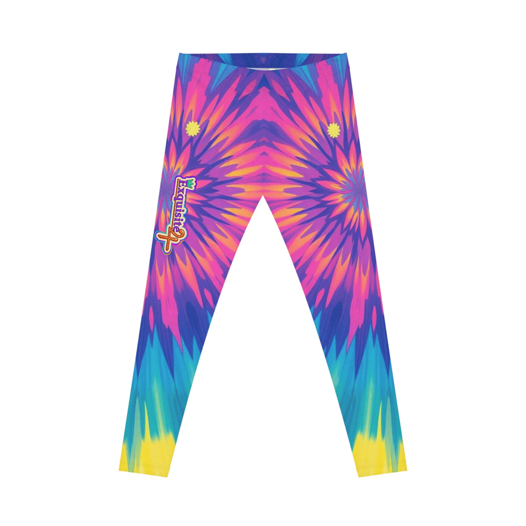 Tie-Dye Burst Women's Leggings — Vibrant Rainbow All-Over Print
