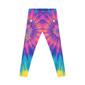 Tie-Dye Burst Women's Leggings — Vibrant Rainbow All-Over Print