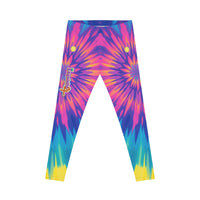Tie-Dye Burst Women's Leggings — Vibrant Rainbow All-Over Print