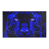 Blue Leopard Area Rug – Bold Neon Leopard Accent Rug for Living Room, Bedroom & Game Room
