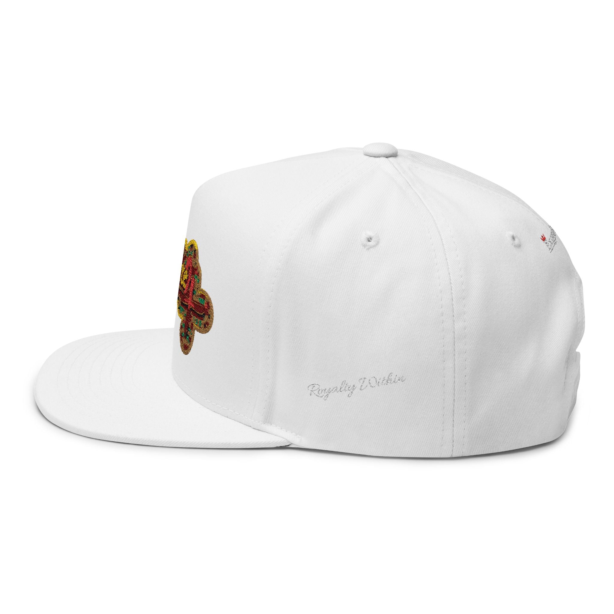 Embroidered 'Exquisite 24' Flat Bill Cap — Kente-Inspired Patch Snapback