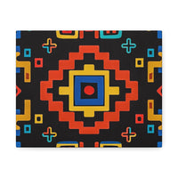 Bold Geometric Aztec Stretched Canvas Wall Art