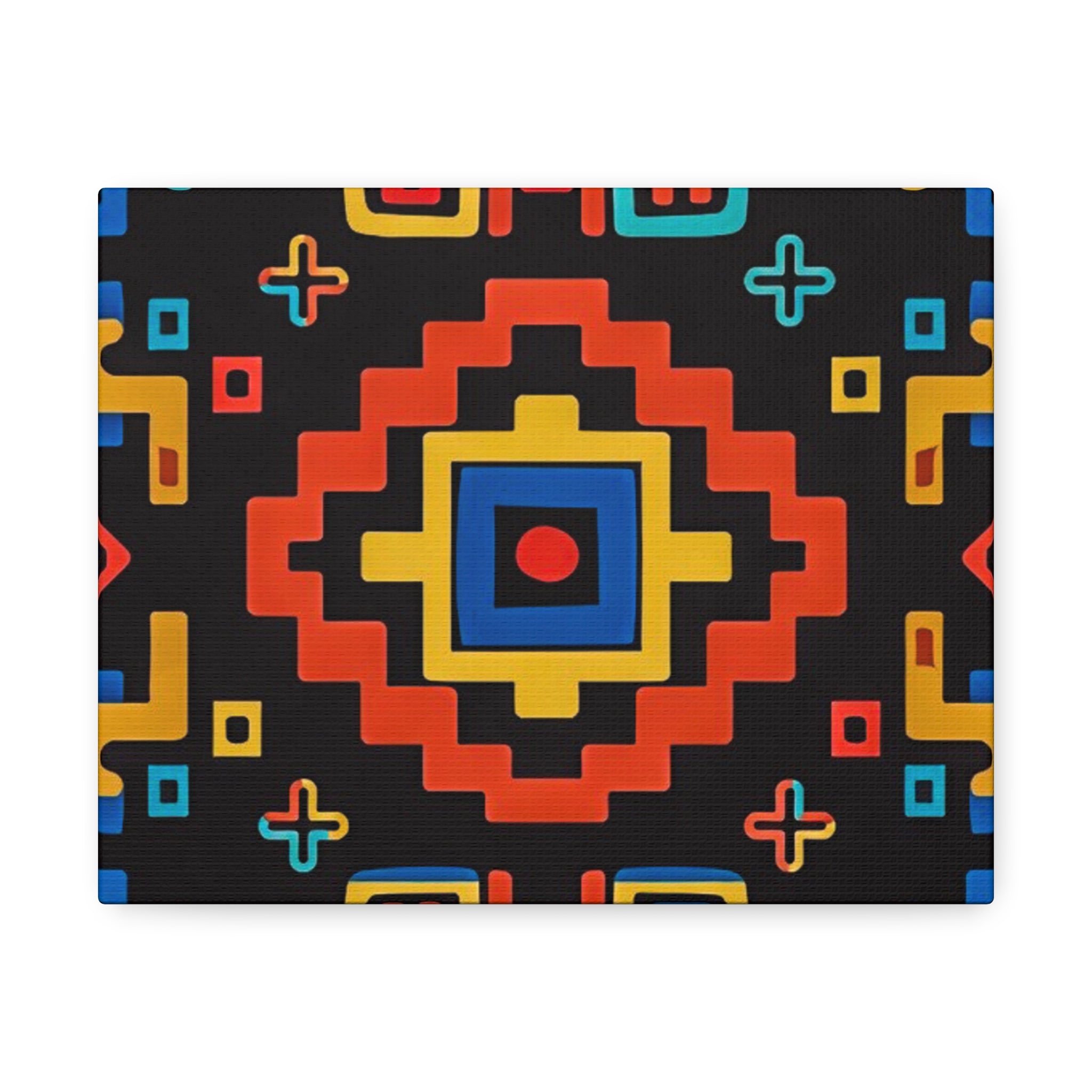 Bold Geometric Aztec Stretched Canvas Wall Art