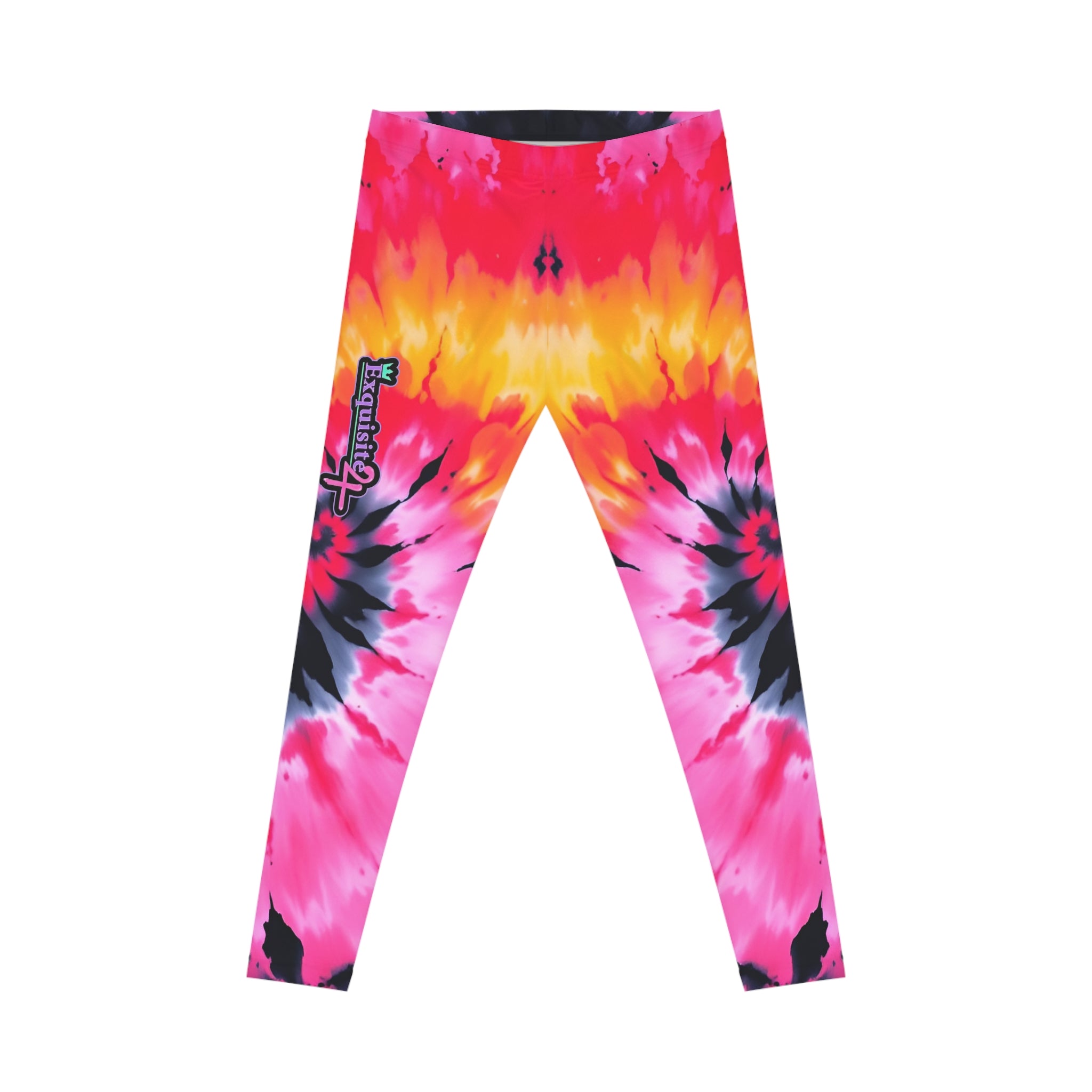 Tie-Dye Women's Leggings — Vibrant Pink, Orange, & Yellow Yoga Leggings