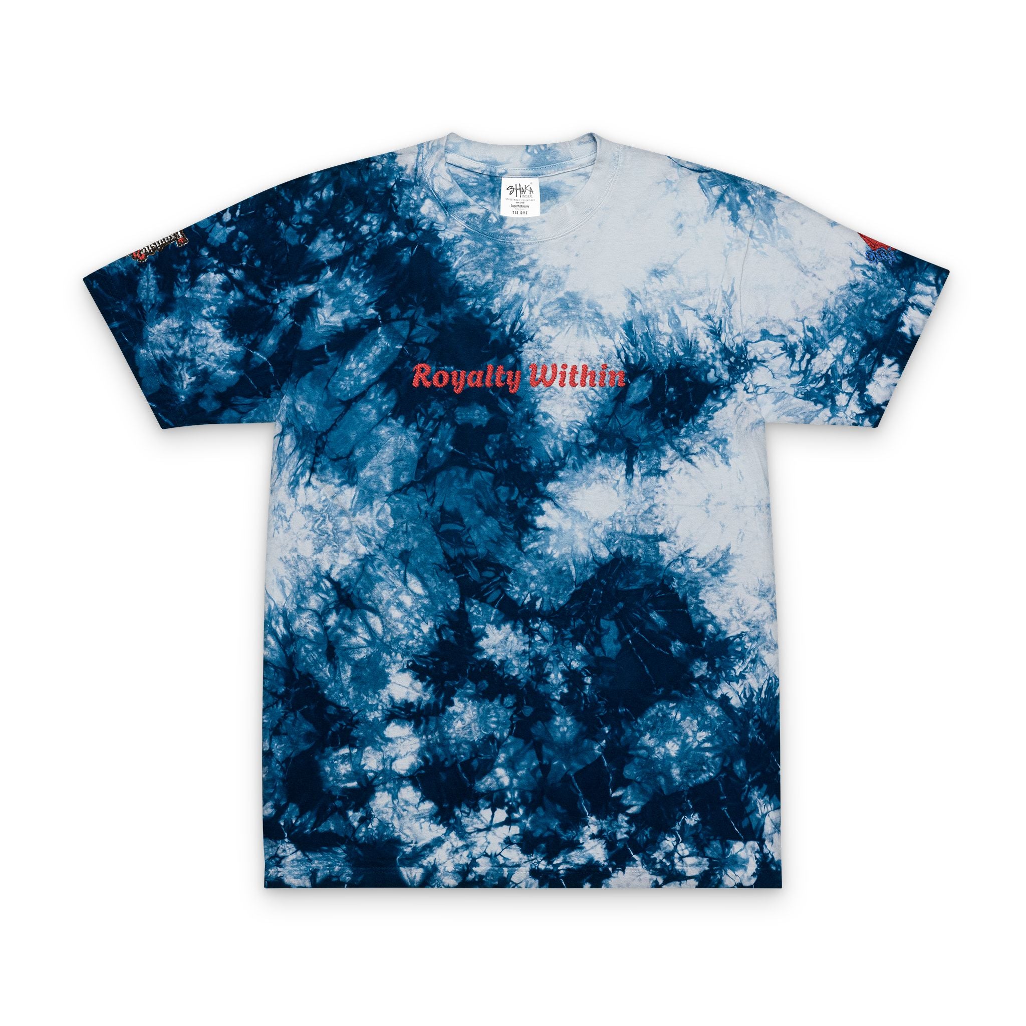 Tie-Dye Spiral 'Royal Within' Embroidered T-Shirt
