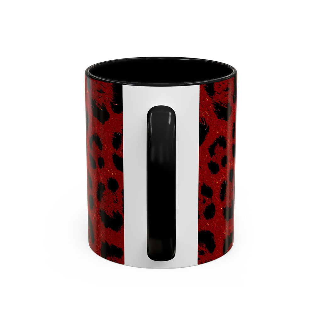 Red Leopard Print Accent Coffee Mug (11/15oz)
