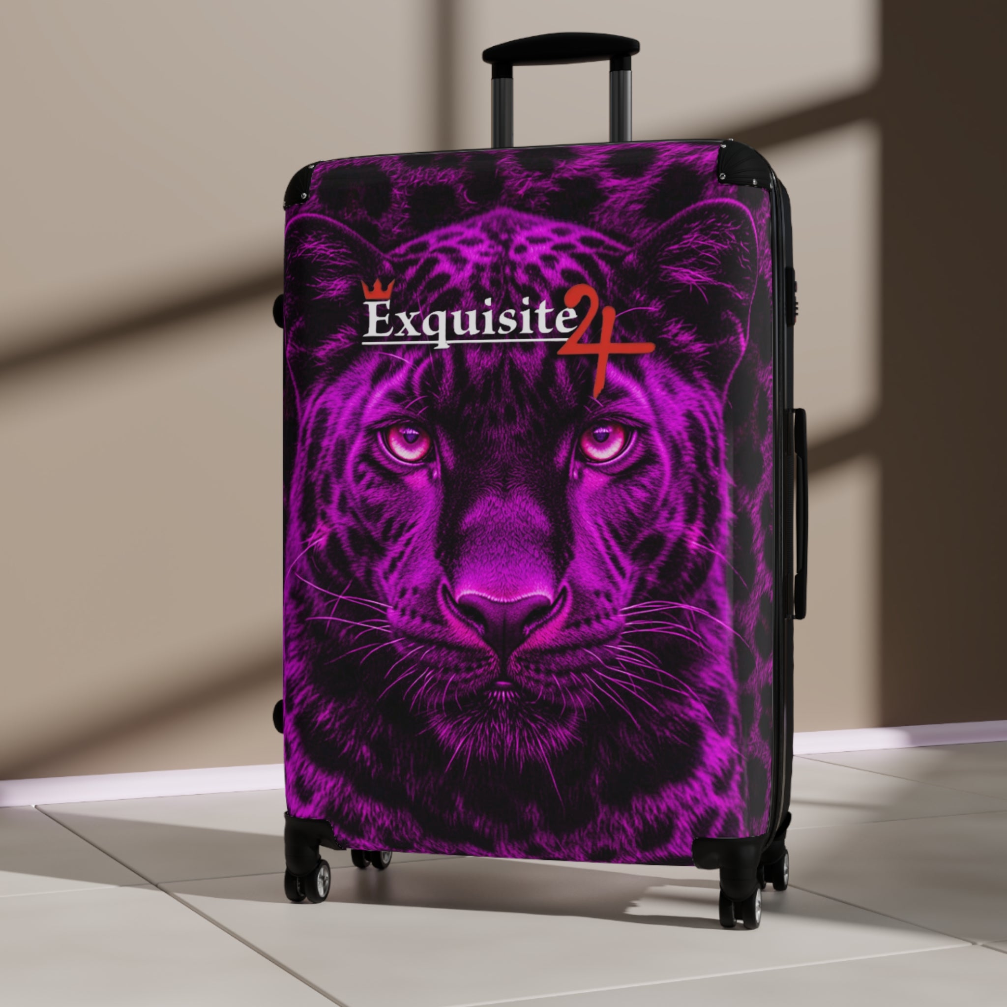 Purple Leopard Carry-On Suitcase — 'Exquisite 24' Graphic Luggage