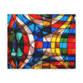 Stained Glass Abstract Stretched Canvas Print — Colorful Geometric Wall Art