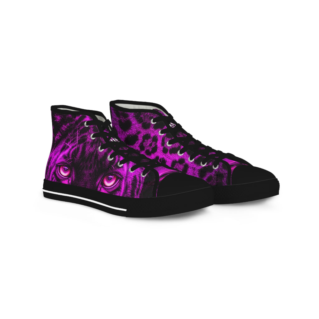 Purple Psychedelic Cat-Eye High Top Sneakers
